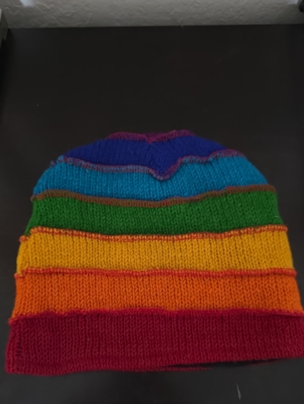 Rainbow Stripe Knit Beanie - Multicolor